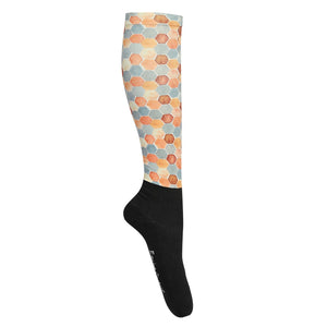 honeycomb -  EQUINE COUTURE PRINTED OVER-THE-CALF BOOT SOCKS- 32