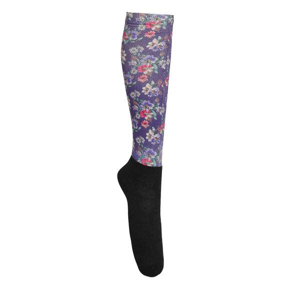 floral- EQUINE COUTURE PRINTED OVER-THE-CALF BOOT SOCKS- 27