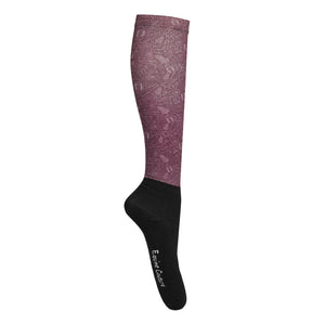 wines-  EQUINE COUTURE PRINTED OVER-THE-CALF BOOT SOCKS- 52