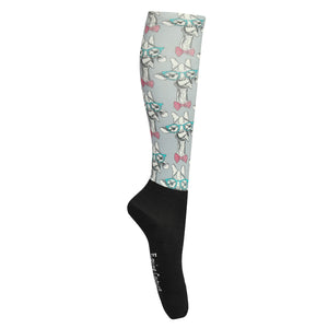 cheeky giraffe- EQUINE COUTURE PRINTED OVER-THE-CALF BOOT SOCKS- 57