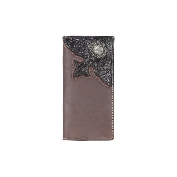 MWL-W009 Genuine Tooled Leather Collection Men's Wallet- coffee