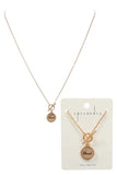 Gold Toggle 16" with "Blessed" Stamped Coin Necklace