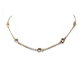 Gold Chain with Clear Stone 16"-18" Necklace