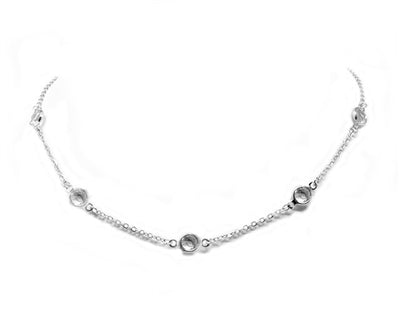 Silver Chain with Clear Stone 16