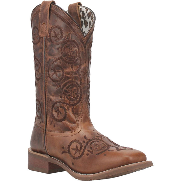 Laredo Womens Brown Dizzie Broad Square Toe Boots 5863