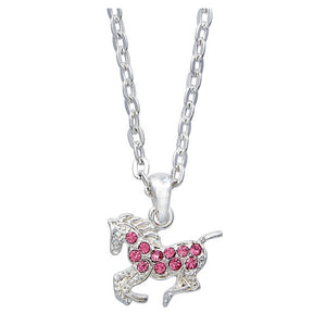 JN896PK Pink Precious Pony Necklace