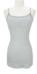 grey cotton cami with adjustable strap