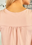 blush colored solid knit top