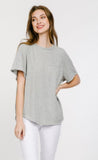 loose fit short sleeve knit top