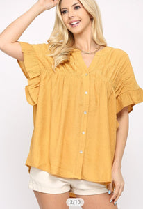 solid crinkle texture shirt