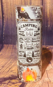 camping rules tumbler