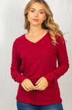 solid knit top with sexy tie back- burgandy