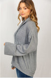 oversized knit sweater with front button