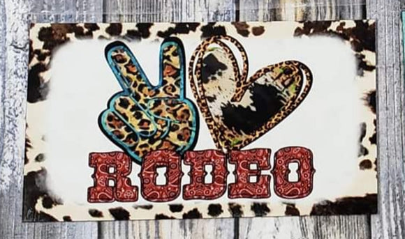 peace, love, rodeo magnet