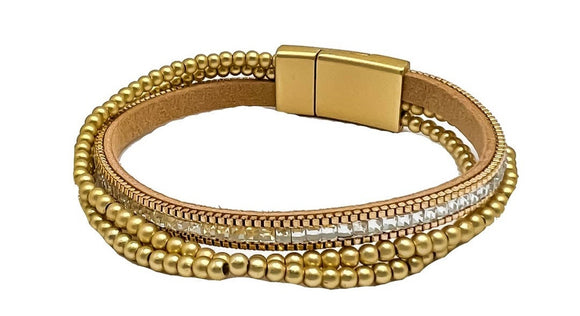 gold wavy strands magnetic bracelet