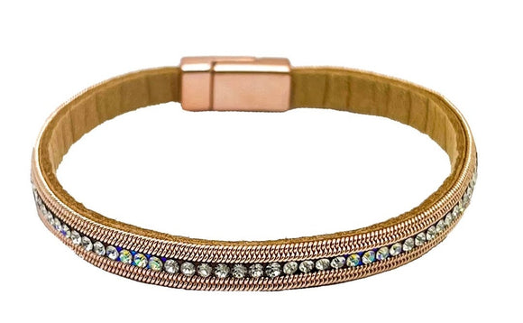 rose gold skinny strand magnetic bracelet