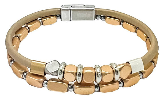 gold bead magnetic bracelet