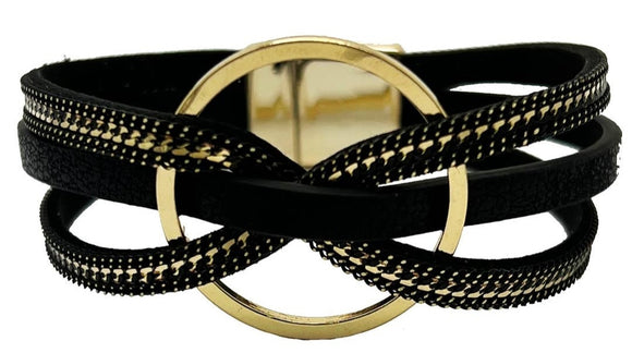 black criss cross magnetic bracelet