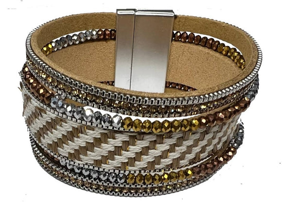 brown threaded magnetic bracelet