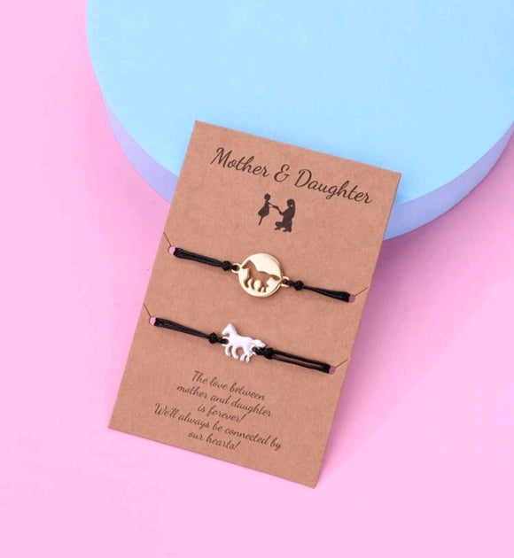 mother and daughter horse bracelet