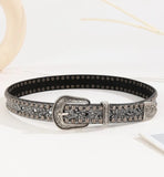 silver- floral studded belt