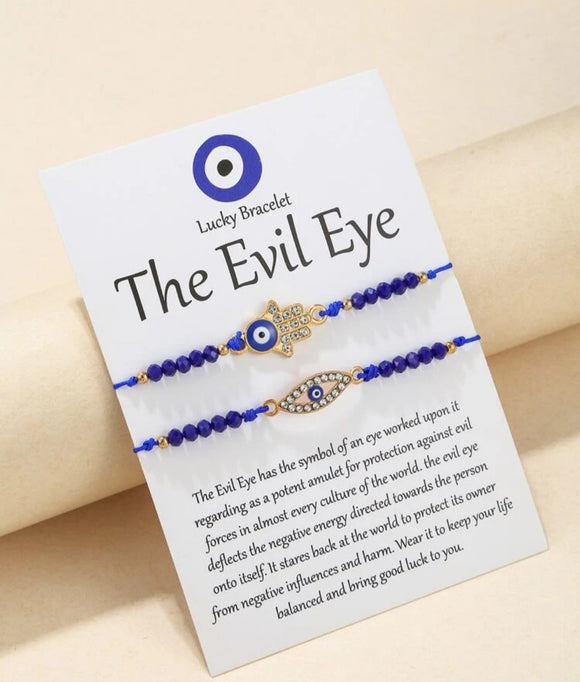 the evil eye 2 piece bracelet set