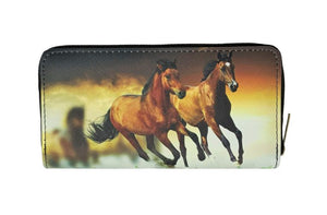 2 running horse printed wallet