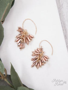 Special Collection Beaded Earrings, Gold and Rose Gold