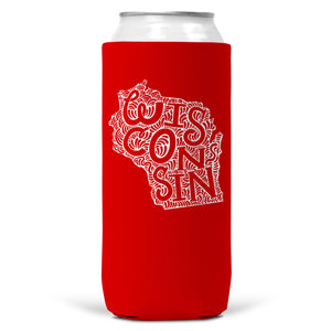 Wisconsin SLIM CAN Coozie Cooler | 12oz Can Koozie