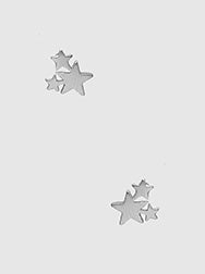 silver star cluster earrings