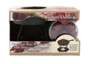 raspberry cheesecake cast iron wax warmer set