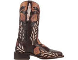 Dan Post Western Boots Womens 11" Pull On Inlays Square Toe Tan DP4105