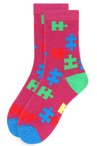 Women’s puzzle autism awareness sock