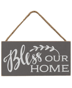 Bless Our Home Rope Hanging Sign