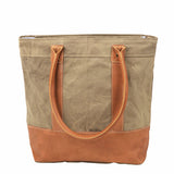 Plain Canvas Tote With Leather