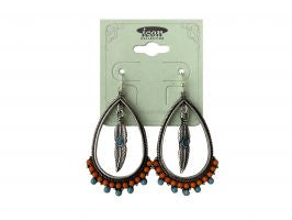 Feather hoop earrings