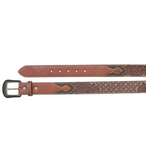 Hooey Men's Two Tone Floral Leather Belt 1654be3