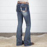 34" inseam- Grace In La Western Cowhide Relaxed Fit Jeans #EB61467