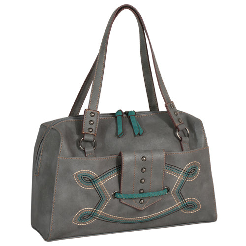 JUSTIN ZIP TOTE GREY WITH EMBROIDERY 2059653
