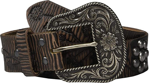 Ariat Floral Embossing & Nailheads Belt