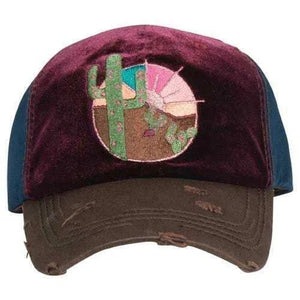 Catchfly Womens Hat Baseball Cap Cactus Sunrise Embroidery Multi-Color 1800HBM