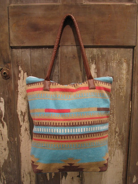 TRIBAL TOTE - BLUE/RED
