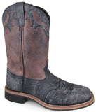 Smoky Mountain Womens Cumberland Black Distress/Brown Leather Cowboy Boots