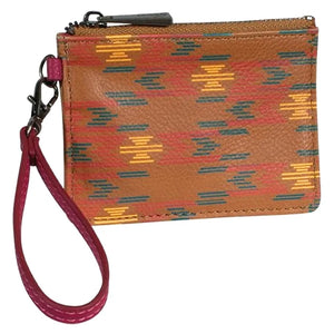 Catchfly Studio Women's Mini Zip Wallet - Yellow/Pink/Brown 2033625