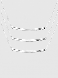 silver 3 strand and bar necklace