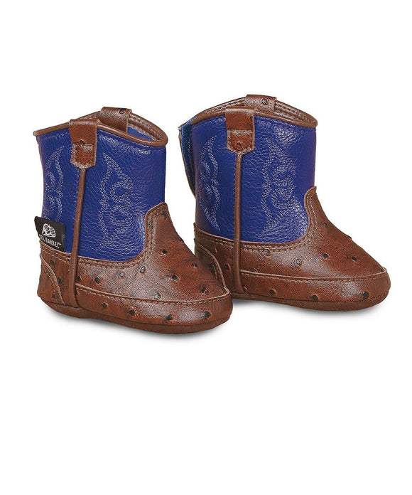 Baby Bucker Brown Ostrich and Blue Weston Boots 4421027