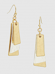 gold and silver dangle earrings